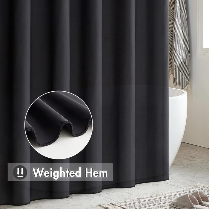 Шторка для душу MIULEE 180x200 см, зелена, водонепроникна, антигрибкова, текстильна, для ванни та душу, з 12 кільцями