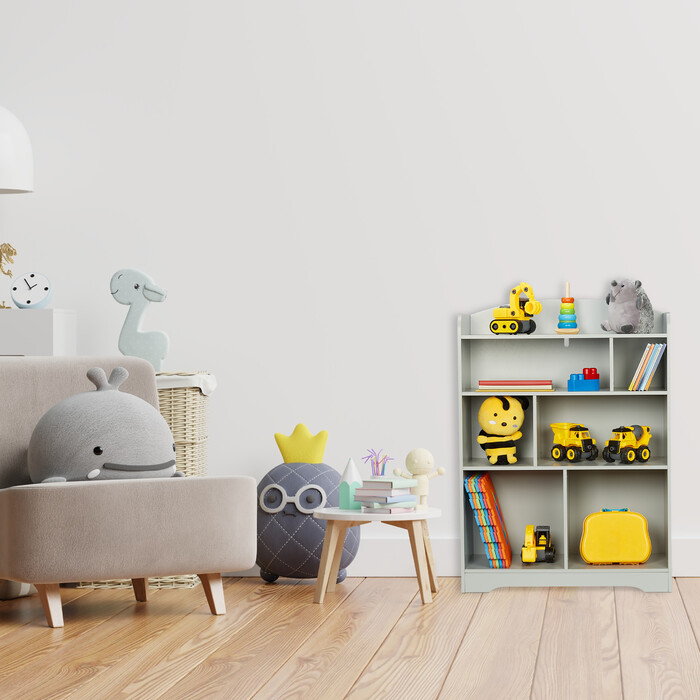 Relaxdays Kids' Shelf in Grey