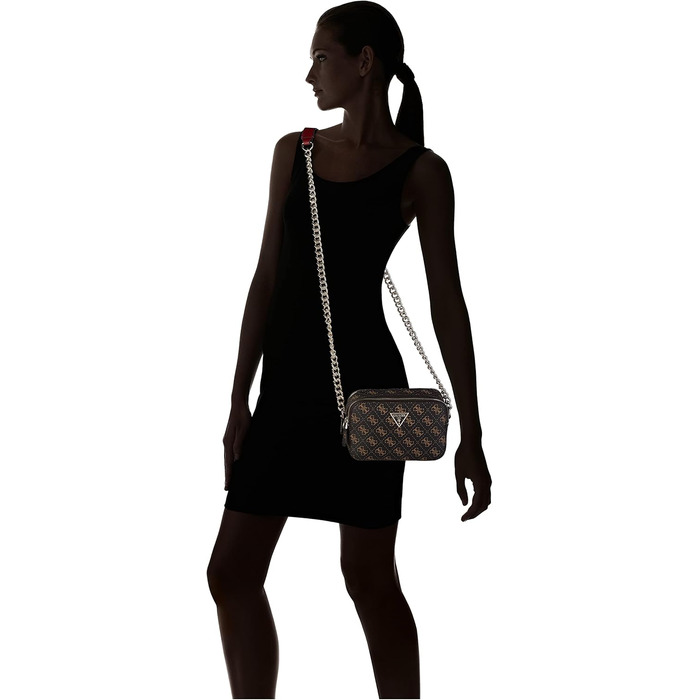 Сумка через плече GUESS Noelle жіноча коричнева - оригінал