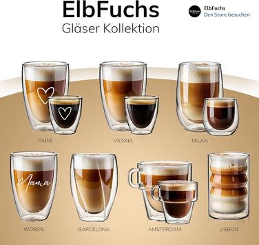 Набір склянок для лате макіато 4 шт. з серцем | Подвійні термосклянки | Для капучино, кави, чаю | 80 мл (Set6, 07 Paris)