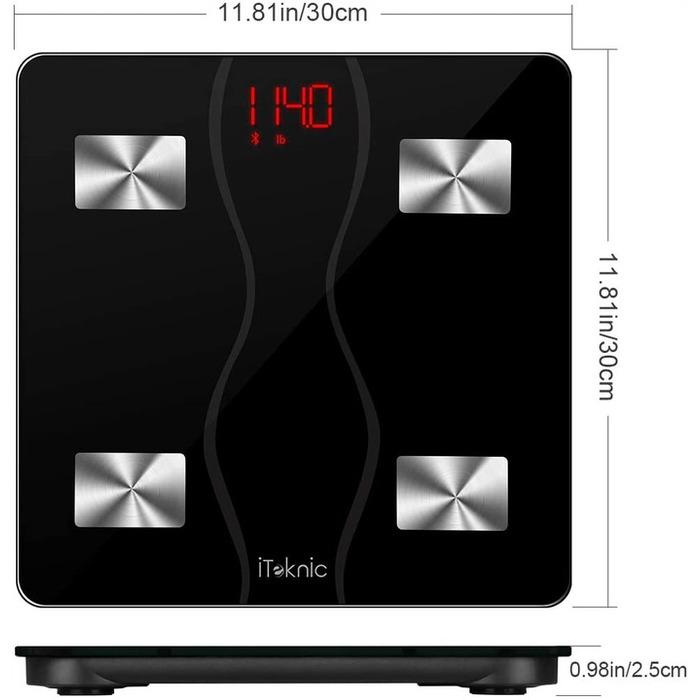 Аналітичні ваги для ванної з Bluetooth та мобільним додатком