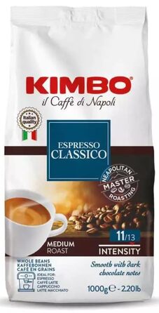 Кава в зернах Kimbo Espresso Classico, середній обсмаження, 1 кг