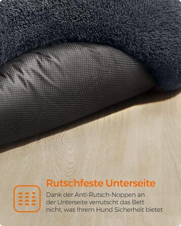 Кругле ліжко для собак та котів Feandrea, м'яке, з подушкою, 120 см, темно-сірий