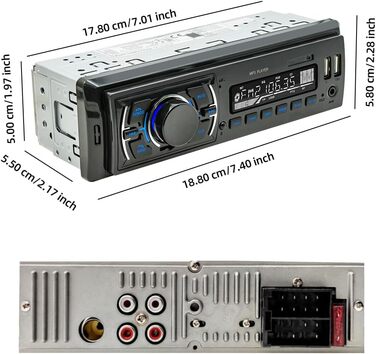 Автомагнітола M.I.C.D3307 з DAB+, Bluetooth, FM-радіо, USB, microSD, AUX, мікрофоном, керуванням з керма, 1 DIN, підтримка MP3/WAV, зарядка смартфона