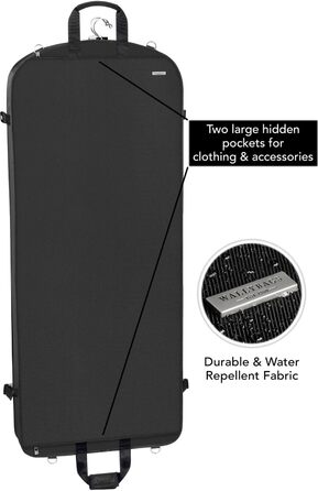 WallyBags Tri-fold Travel Garment Bag, Navy, Tri-fold Travel Gown Garment Bag (Black, 52-Inch)