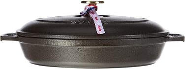 STAUB Овальна форма для запікання з кришкою, 23 см, 1 л, чавун, чорна, для всіх типів плит та духовки, індукція
