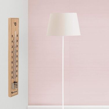 Lantelme 10-Piece Analog Room Thermometer Wood – Classic Thermometer for Indoor and Outdoor Use, Ideal as Kitchen, Bathroom, and Garden Thermometer, Eco-Friendly and Battery-Free