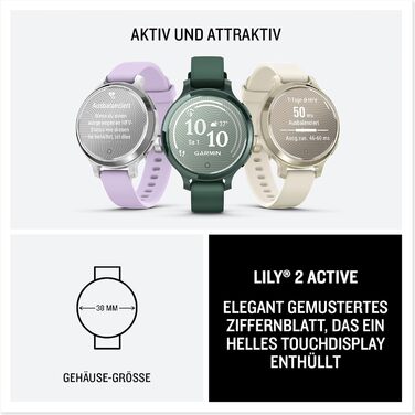 Розумний годинник Garmin Lily 2 Active 38mm Bone & Lunargold: GPS, 30+ спортивні додатки, 9 днів роботи, Garmin Pay