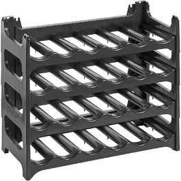 Bottle Rack - Modular, stackable design for 36 bottles, wine rack anthracite (4 modules for 24 bottles)