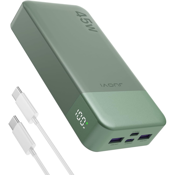Power Bank JUOVI J2621, 20000mAh, 45W, для Switch, MacBook, iPhone, Samsung, Steam Deck