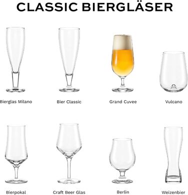 Набір келихів для пива Stölzle Lausitz Grand Cuvée 6 шт, 390 мл – Кришталеві келихи для Pilsner та іншого пива, Німеччина