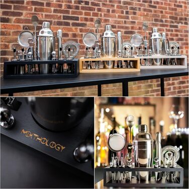 Професійний набір бармена Mixology для коктейлів, 31 предмет, аксесуари для бару та коктейль-шейкер, чорний