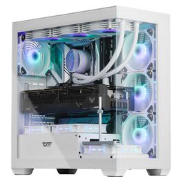 darkFlash DS900: Корпус для ПК ATX Mid-Tower з 4 PWM ARGB-вентиляторами, подвійна скляна панель, підтримка радіаторів водяного охолодження 360mm, USB Type-C, чорний