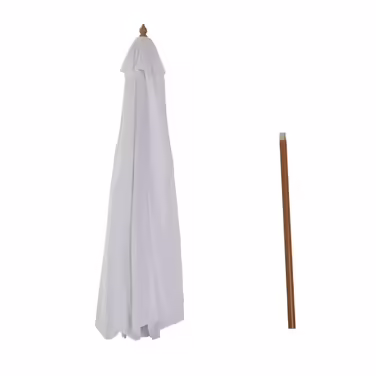 Outsunny Wooden Parasol 300 cm Wooden Umbrella Garden Umbrella Balcony Umbrella Bamboo Cream White | Aosom