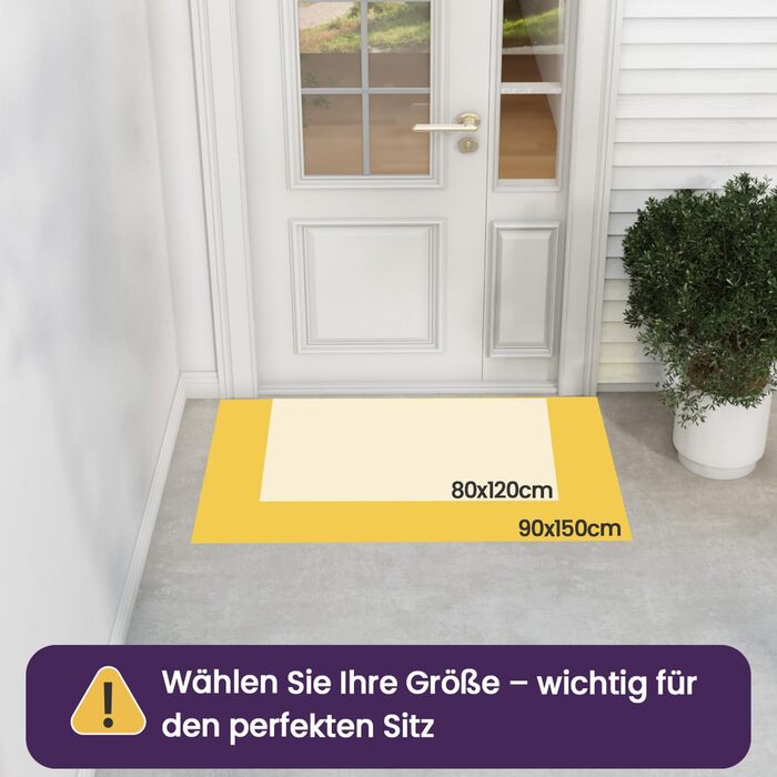 Килимок для дому та вулиці DEXI, 90x150 см, сірий. Нековзний, миючий, вологостійкий, для входу.