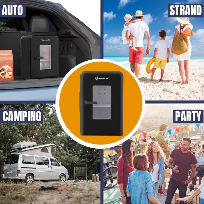 Sommertal KS15 Mini Refrigerator, cooling and heating, 15L capacity, 230V for room outlet and 12V DC for car, beer refrigerator, beverage refrigerator, small portable minibar