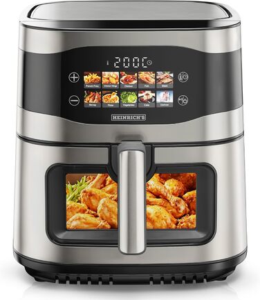 Фритюрниця повітряна HEINRICHS 9L XXL з LED-дисплеєм, 10-в-1, 1800W, без жиру, з таймером, сенсорне управління, для кухні