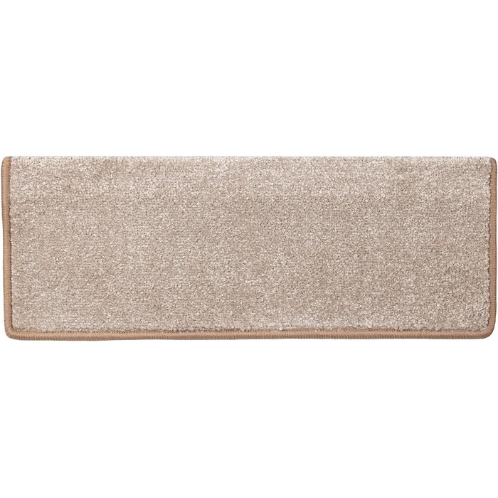 Casa Pura килимки на сходи 15 шт. з антиковзаючою основою та м'яким ворсом | Килимки на сходи напівкруглі, склеювані | 65 x 23,5 x 1,3 см (Sundae) | Килимки на сходи напівкруглі, 15 шт. (Бежевий)