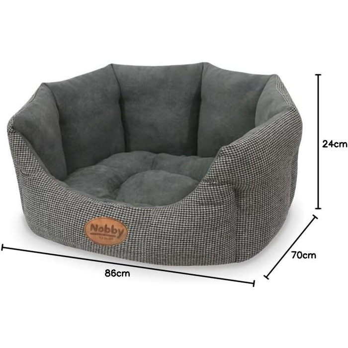 Ліжко для собак Nobby Josi, овальне, сіре, 55 x 50 x 21 см (L 86 x B 86 x H 18 см)