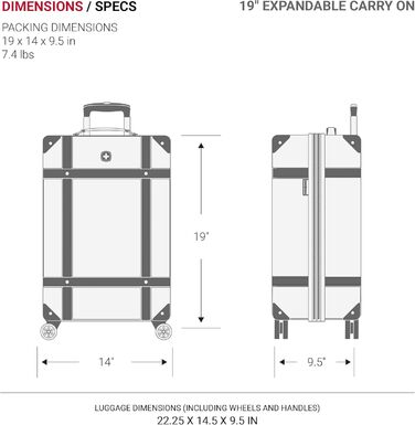 Валіза Swiss Gear 7739 з жорстким корпусом, спінерами, білий (2-Piece Set 19/26)