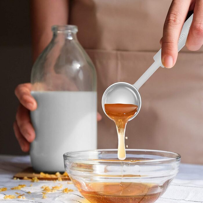 Набір мірних ложок та мірний стакан з нержавіючої сталі (8 шт.) - для рідин та сухих інгредієнтів, випічки