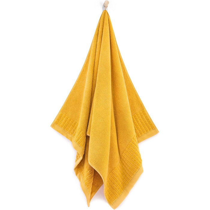ZWOLTEX Heavenly Soft Towels made of 100% Egyptian Cotton | Made IN EU | Guest Towels Ultra-Soft Shower Towel Bath Towel - 3-Piece Towel Set (1x Bath Towel + 1x Hand Towel + 1x Face Towel) Turmeric