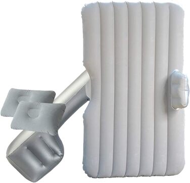 Надувна автомобільна матрац з насосом для подорожей, кемпінгу та відпочинку на природі (сірий)