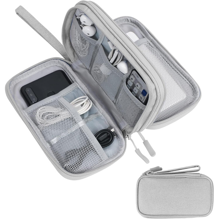 Органайзер для кабелів Skycase: сумка-чохол для аксесуарів, USB, Powerbank, SD-картки, сірий