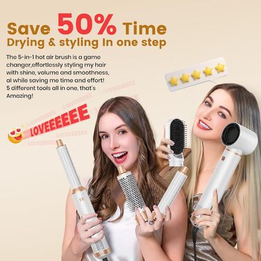Набір для укладки волосся 6 в 1: фен-щітка, плойка, випрямляч, термощітка, фен, локони. 110000 об/хв.