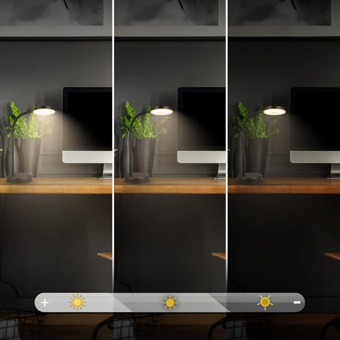 LED лампа BRILONER для столу з сенсорним управлінням, регульована яскравість, поворотна, чорна. Ідеально для дому та офісу, читання. Розміри: 32,5x13x40 см