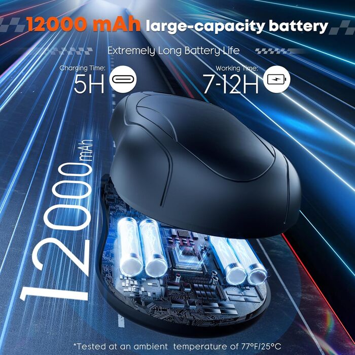 Електричний гріє для рук 2 шт., 12000 мАг, з магнітною двосторонньою системою підігріву та цифровим індикатором температури та заряду батареї, для відпочинку на природі/кемпінгу, чорний