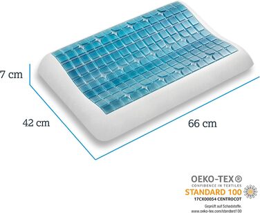 Подушка ортопедична Technogel Original Anatomic, біла, 66x42x7 см, анатомічна, 7 см висота