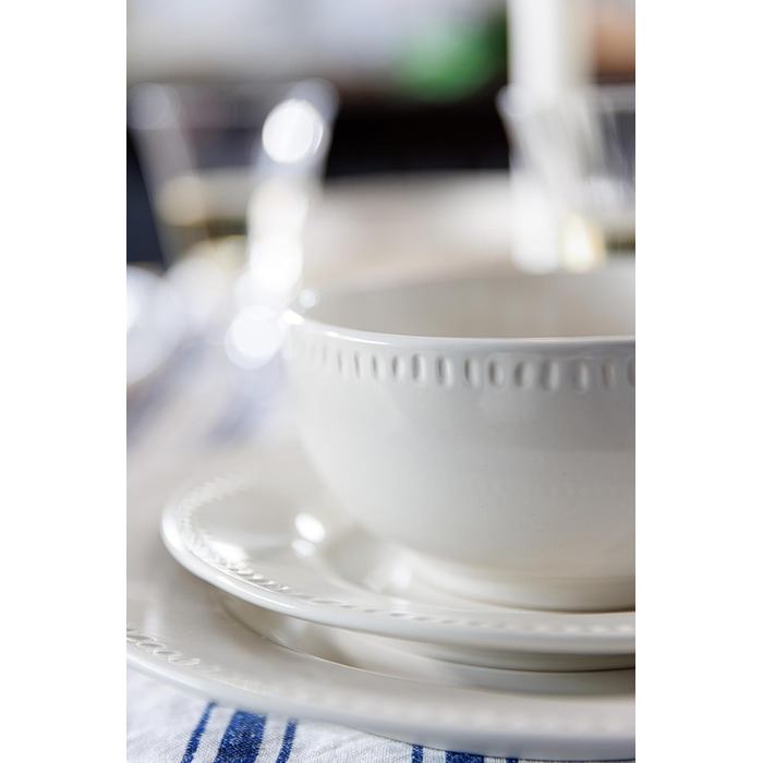 Набір посуду Mikasa Cranborne (12 предметів) - керамічний сервіз для 4 осіб, зелений (з подарунковою коробкою)