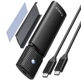 Зовнішній корпус-адаптер ORICO для M.2 NVMe та SATA SSD, USB 3.2 Gen 2 10Gbps, PCIe/NGFF B+M Key (2230/2242/2260/2280), алюмінієвий, без інструментів, PWDM2-BK, чорний