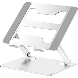 Adjustable Laptop Stand for Desk - 360° Rotating Base, Ergonomic Riser for MacBook Pro/Air, HP, Dell, Lenovo (10-17 inch)