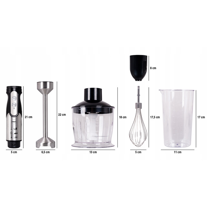Мультифункціональний занурювальний блендер-подрібнювач Eldom BL250, потужний, 800 Вт, набір