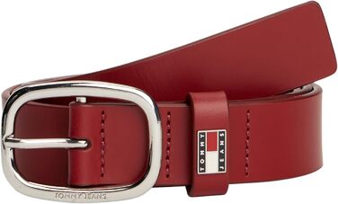Жіночий шкіряний ремінь Tommy Jeans Oval Red (Rustic Cherry)