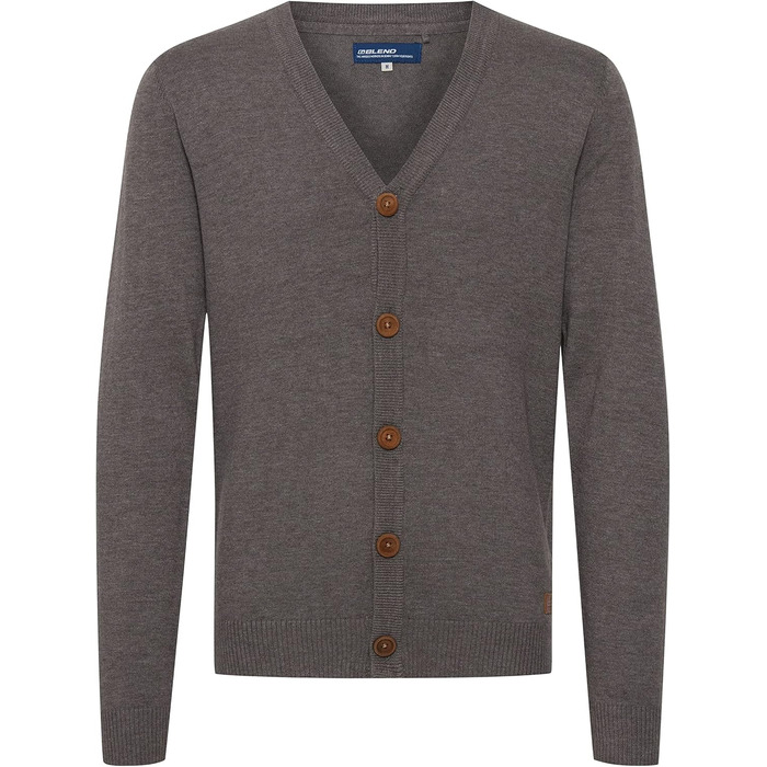 Кардиган чоловічий Bend BHennard Herren з в'язаного полотна з V-подібним вирізом, на ґудзиках, з бавовняної суміші, Regular fit, колір Pewter Mix (70817)