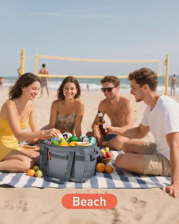 Термосумка TOURIT 32L сіра - ізольована, для пікніка, велика, складна, для транспортування продуктів