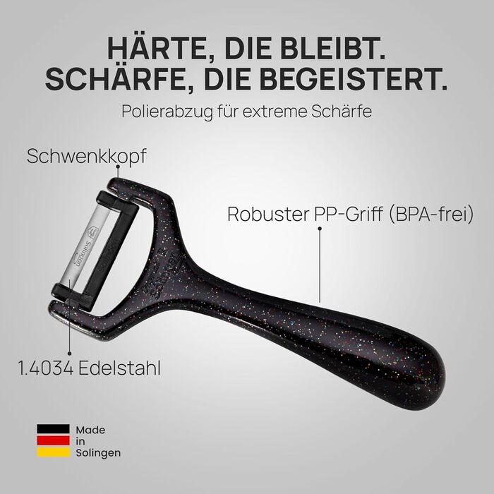 Набір з 2 шматків овочечисток Schwertkrone® (Німеччина) - для картоплі, овочів, спаржі, огірків. Підходить для правші та лівші