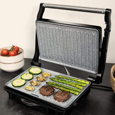 Cecotec Rock'nGrill Dark 1000 Electric Grill with Stone Coating - 1500W, PTFE & PFOA Free