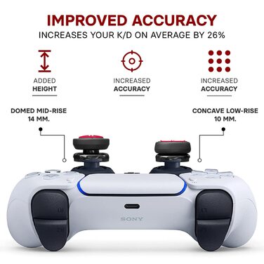 ProFPS Комплект аксесуарів для PS5/PS4: 6 кільць Precision та 2 стіки для покращення контролю та прицілювання, набір для геймпада PlayStation