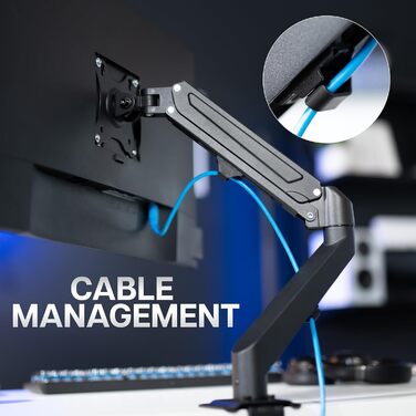 Кріплення для монітора VIVO Robuster STAND-V101V: Алюмінієва кріплення для моніторів до 49 дюймів (124,5 см), витримує до 20 кг, чорний