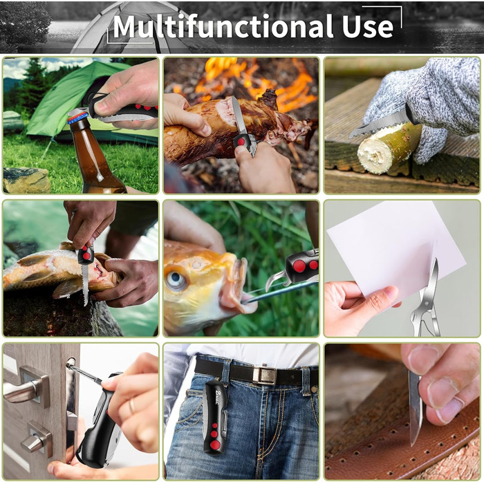 Швейцарський мультитул Taschenmesser: 15 функцій, для кемпінгу та надзвичайних ситуацій (Champagner, Зелений/Чорний)