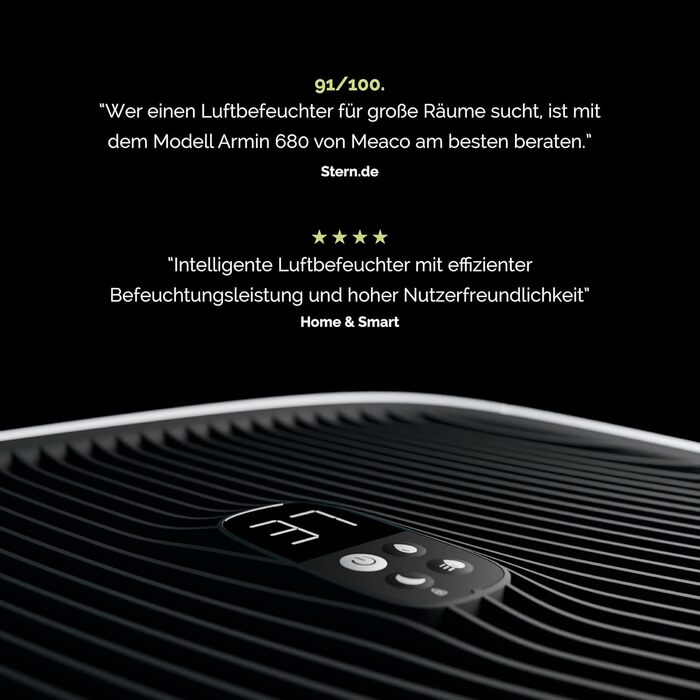Зволожувач повітря Meaco Armin 680 мл - Вертикальний, для кімнат до 89 м², великий бак 4.7 л, для жорсткої та м'якої води, без білого нальоту
