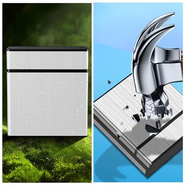 Металеве тютюнопакувальник для 40 сигарет, великий, з магнітною кришкою, сигаретна коробка XXL, для жінок та чоловіків (срібний)