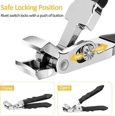 Кусачки для нігтів Nagel з ергономічною ручкою для педикюру, широка голівка, для літніх людей, преміум сталь для чоловіків та жінок