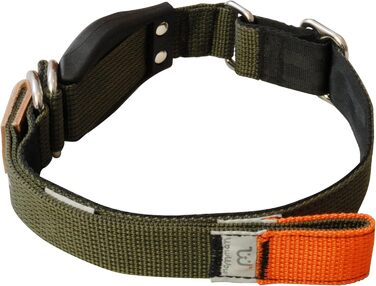 WowWow Professional Dog Collar with Leash - Khaki - Size M 37-46 cm, 195g light, innovative collar with integrated leash - known from 'The Lion's Den'
