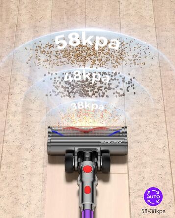 Бездротовий пилосос Aonus A9 Max 58Kpa з акумулятором, 600W, 1.8L, з сенсорним екраном, до 75 хвилин роботи, для твердих поверхонь, килимів та шерсті тварин