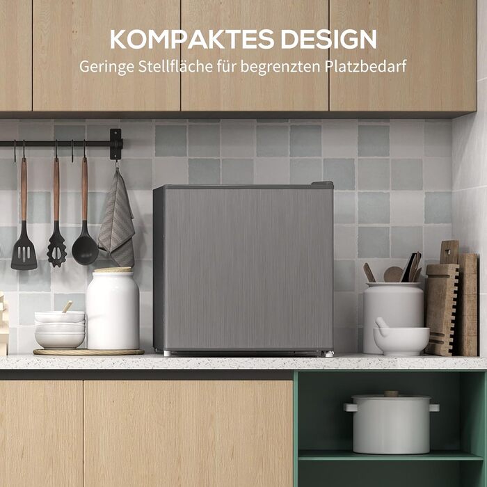 Mini морозильна камера HOMCOM 35 л, електрична, окремо стояча, сіра